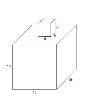 How many 1 by 1 unit cubes would equal the volume of the figure shown? a. 60 b. 120 c. 250 d. 3500&lt;