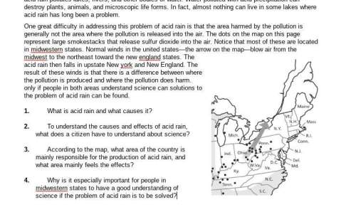 According to the map, what area of the country is mainly responsible for the production of acid rain