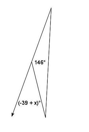 Find the value of x. a) 71  b) 72  c) 73  d) 75