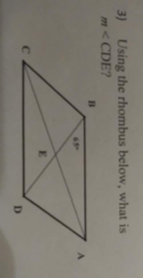Using the rhombus below, what is m&lt; cde