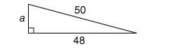 Use the pythagorean theorem to find the missing length in the following right triangle.