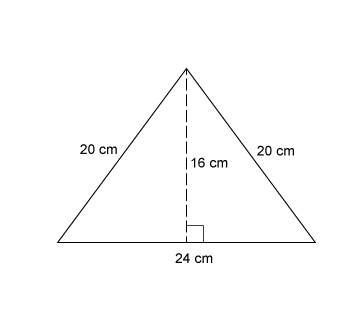 What is the area of the triangle?  a. 384cm² b. 240