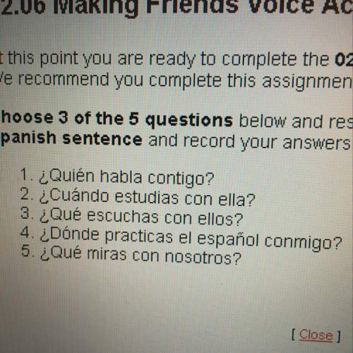 How do i answer these questions in spanish? (flvs spanish 1 2.06)
