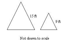 Hurry : ) the triangles are similar. the area of the larger triangle is 206 ft^2. find