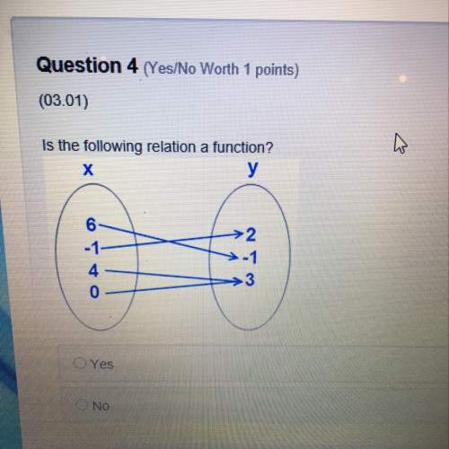 Is the following relation a function.  a) yes b) no