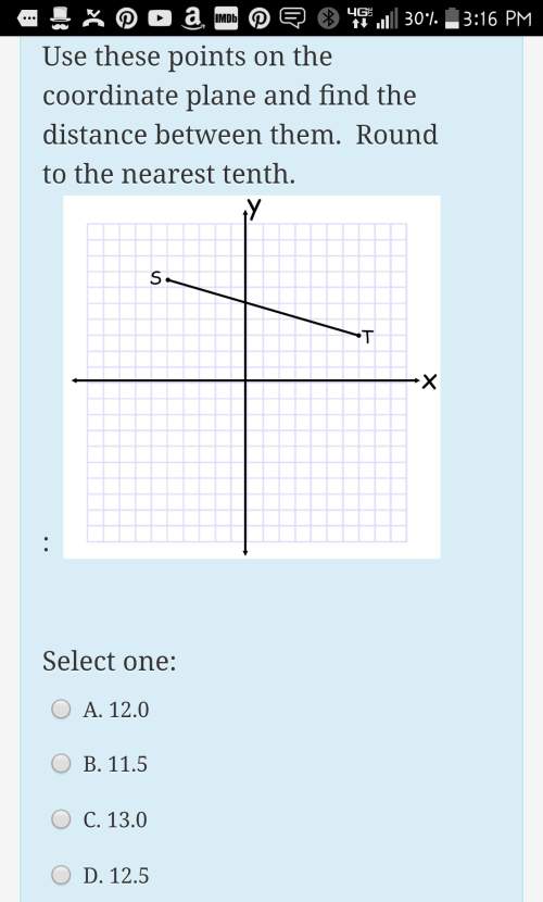 Use these points on the coordinate plane and find the distance between them. round to the nearest te