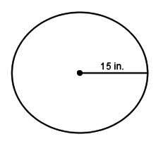 What is the circumference of the given in terms of pi? a.30 b.45 c.15 d.225