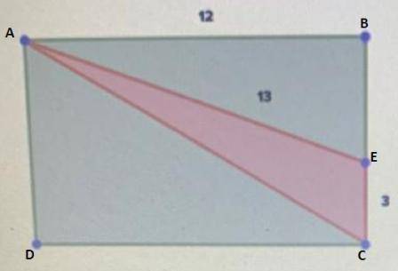 Using the image below, determine the area of the green shaded region. The rectangle

has side length