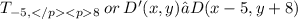 T_{ - 5 ,8} \: or \: D'(x,y) →D(x - 5,y + 8)