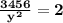 \mathbf{\frac{3456}{y^2}  = 2}