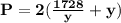 \mathbf{P = 2(\frac{1728}{y} + y)}
