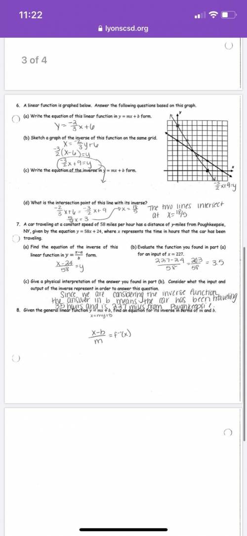 Does anyone have the answers to INVERSES OF LINEAR FUNCTIONS COMMON CORE ALGEBRA II HOMEWORK

this