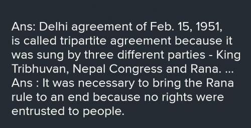 Why is Delhi agreement called tripartite agreement Nepal