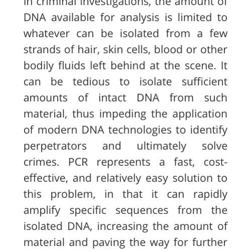 Why was it difficult to use dna as evidence in a crime before pcr was invented?