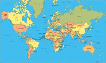 Show a picture of
theWorld map
