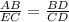 \frac{AB}{EC}=\frac{BD}{CD}