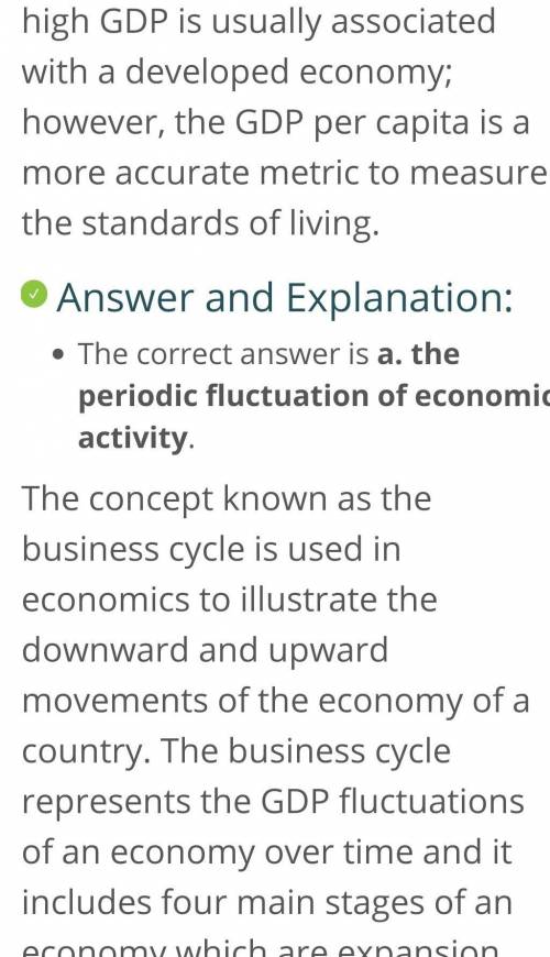 Business cycles are measured ___ to  ?