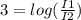 3=log(\frac{I1}{I2})