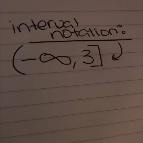 X≤3 convert to interval notation