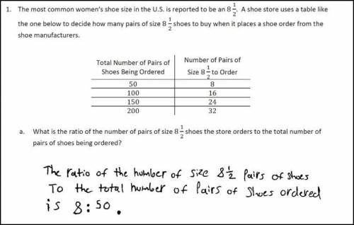 what is the ratio of the number of Pairs size 8 1/2 shoes the store oders to the total number of pai
