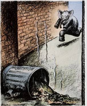The political cartoon below was created in the mid 1900s, what statement summarizes the idea in this