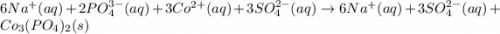 6Na^+(aq)+2PO_4^{3-}(aq)+3Co^{2+}(aq)+3SO_4^{2-}(aq)\rightarrow 6Na^+(aq)+3SO_4^{2-}(aq)+Co_3(PO_4)_2(s)