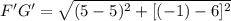 F'G' = \sqrt{(5-5)^{2}+[(-1)-6]^{2}}