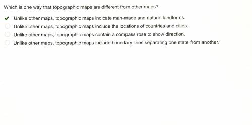 Which is one way that topographic maps are different from other maps?

Unlike other maps, 
topograph
