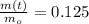 \frac{m(t)}{m_{o}} = 0.125