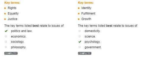Key terms

identity fulfillment growth the key terms listed best relate to the issues of domesticity