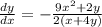 \frac{dy}{dx}= -\frac{9x^2+2y}{2(x+4y)}