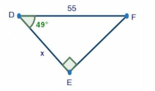 Use DEF shown below to answer the question that follows: what is the value of x rounded to the neare
