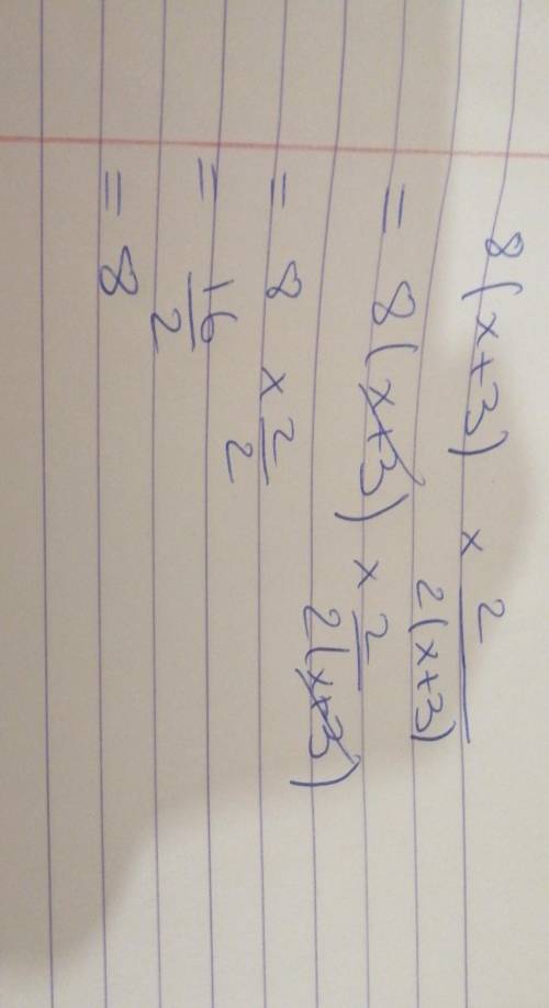 Simplify 8(x+3)^2/2(x+3)