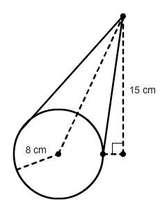 What is the volume of this oblique cone? 80π cm³ 160π cm³ 240π cm³ 320π cm³ what is the volum