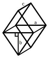 Apiece of chocolate candy, composed of two congruent triangular prisms like the one shown below, is