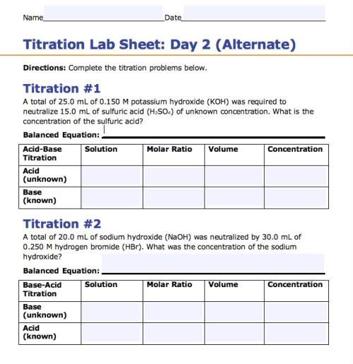 Titration lab sheet day 2 (alternate)