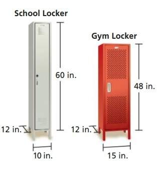 Whats the radius in the pic below for the school and gym locker? ?