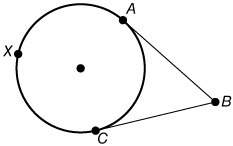 If arc axc = 235°, what is m∠abc?  117.5° 60° 55° 125°