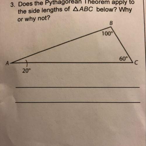 Does the pythagorean theorem apply to the side lengths of abc below? why or why not?