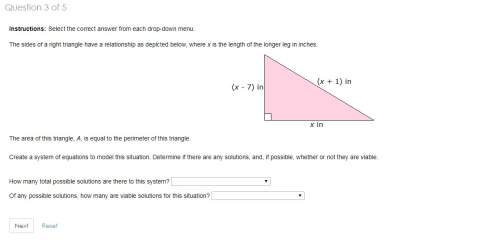 The area of this triangle, a, is equal to the perimeter of this triangle. create a syste