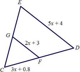 Ireally need to pass this exam if line gf is a midsegment of triangle cde, find cd.