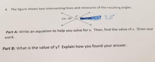 What is the value of y? / w rite an equation to you solve for ×