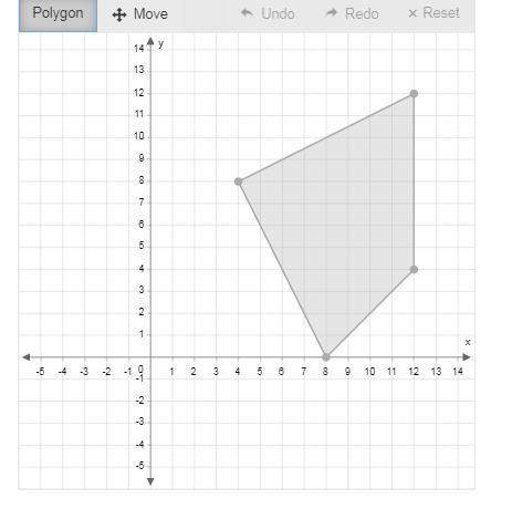 Use the polygon tool to draw an image of the given polygon under a dilation with a scale factor of 1