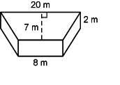 What is the volume of the trapezoidal right prism?  a. 70 m3