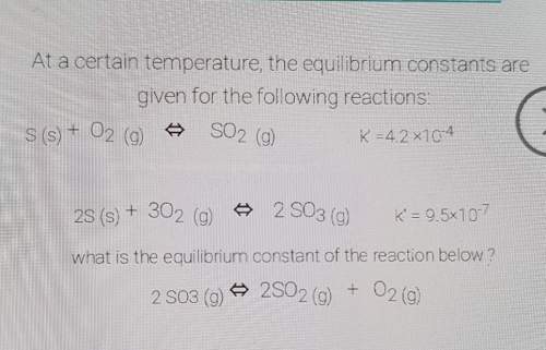 What is the equilibrium constant of the reaction