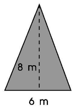 What is the area of the triangle  a. 96 sq meters  b. 48 sq meters  c. 24 sq meter