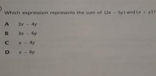 Which expression represents the sum of (2x-5y) and (x+y)
