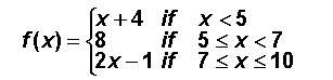 For f(x), evaluate the following:  a. f(0) b. f(6)