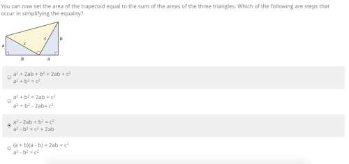 14 points!  question 3: you can now set the area of the trapezoid equal to the sum of t