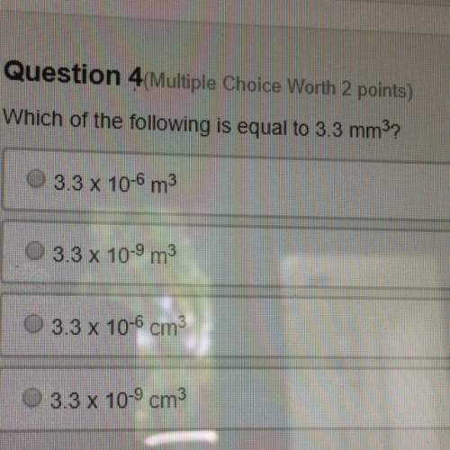 Which of the following is equal to 3.3 mm^3